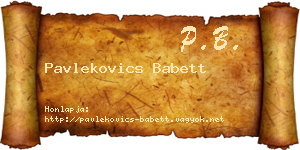 Pavlekovics Babett névjegykártya